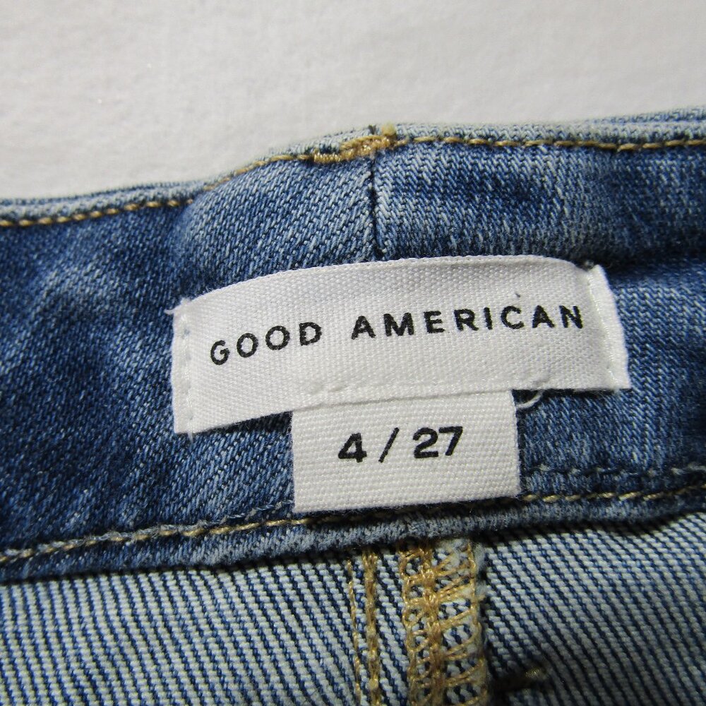 Good American Blue Good Curve Straight High Rise Jeans Women's Size 4 / 27 - Picture 6 of 11